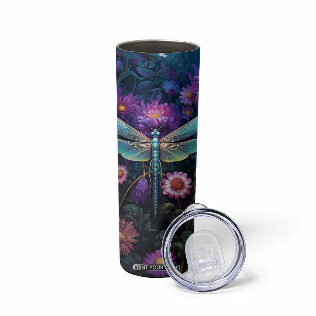 Dragonfly Lapis Lazuli Crystal Mosaic Skinny Tumbler Personalized TS04 Print Your Wear