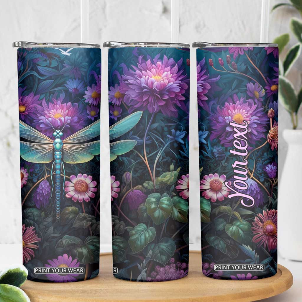 Dragonfly Lapis Lazuli Crystal Mosaic Skinny Tumbler Personalized TS04 Print Your Wear