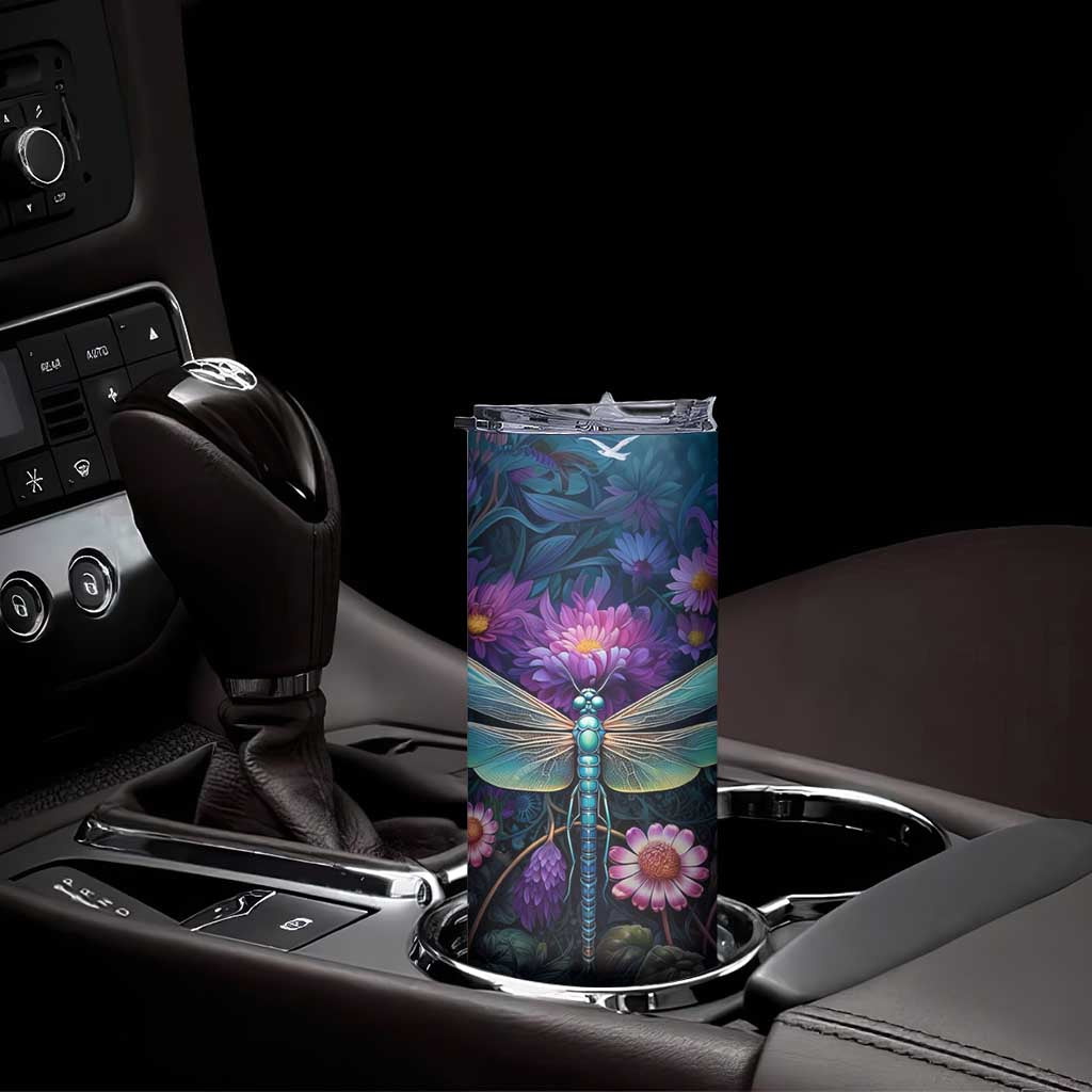 Dragonfly Lapis Lazuli Crystal Mosaic Skinny Tumbler Personalized TS04 Print Your Wear