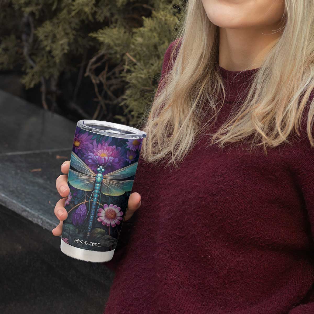 Dragonfly Lapis Lazuli Crystal Mosaic Tumbler Cup Personalized TS04 Print Your Wear