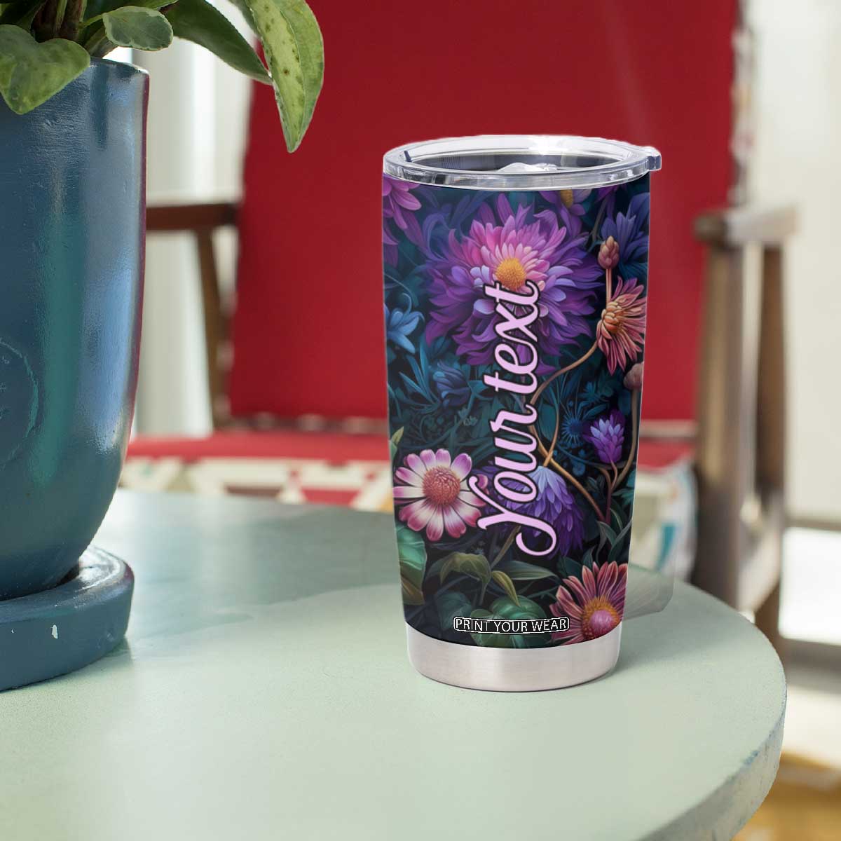 Dragonfly Lapis Lazuli Crystal Mosaic Tumbler Cup Personalized TS04 Print Your Wear