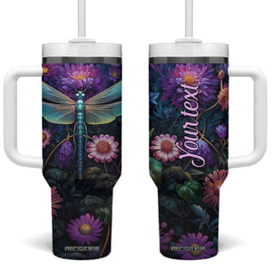 Dragonfly Lapis Lazuli Crystal Mosaic Tumbler With Handle Personalized TS04 One Size: 40 oz Multicolor Print Your Wear