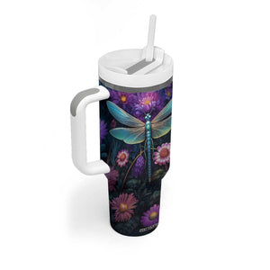 Dragonfly Lapis Lazuli Crystal Mosaic Tumbler With Handle Personalized TS04 Print Your Wear
