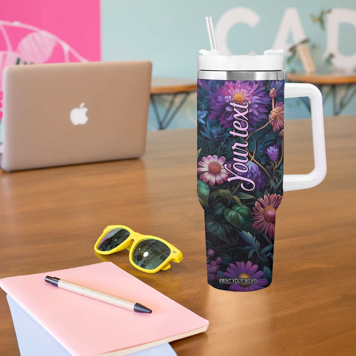 Dragonfly Lapis Lazuli Crystal Mosaic Tumbler With Handle Personalized TS04 Print Your Wear