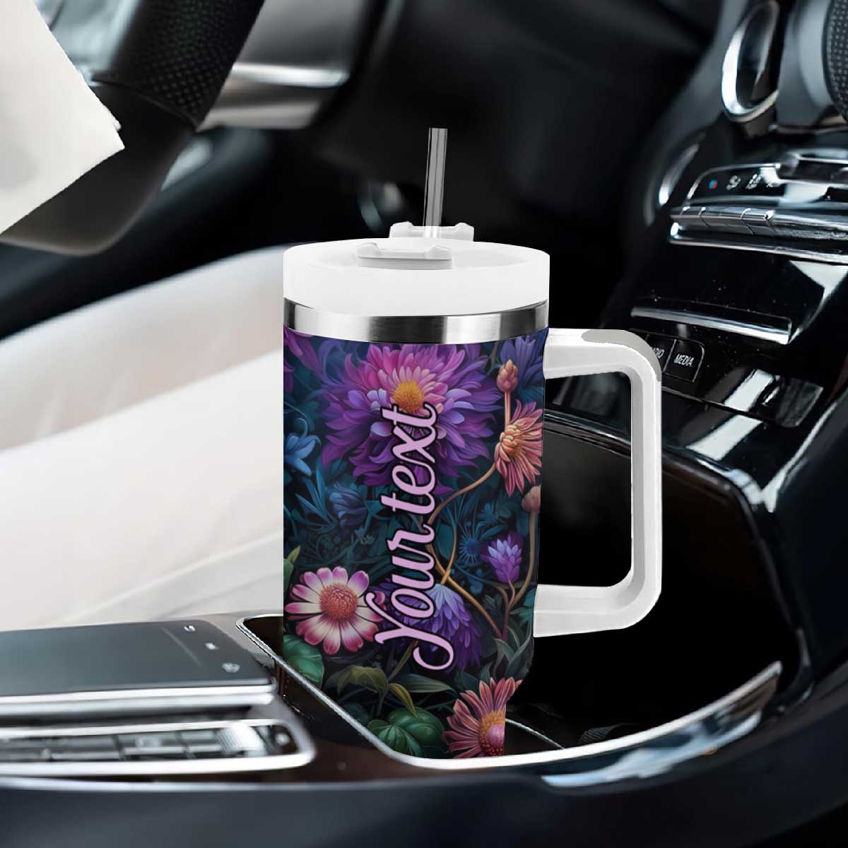 Dragonfly Lapis Lazuli Crystal Mosaic Tumbler With Handle Personalized TS04 Print Your Wear