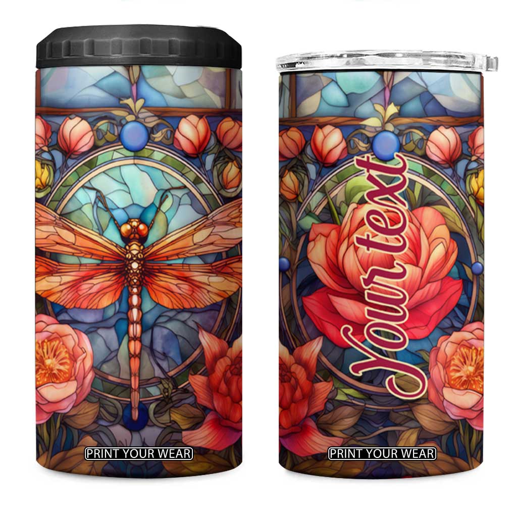 Dragonfly Hyacinth Crystal Mosaic 4 in 1 Can Cooler Tumbler Personalized TS04 One Size: 16 oz Multicolor Print Your Wear