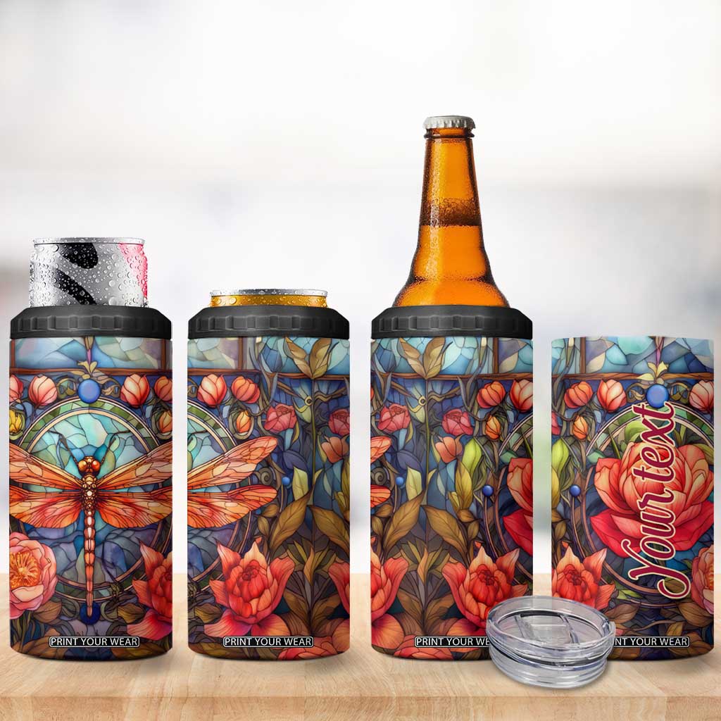 Dragonfly Hyacinth Crystal Mosaic 4 in 1 Can Cooler Tumbler Personalized TS04 Print Your Wear