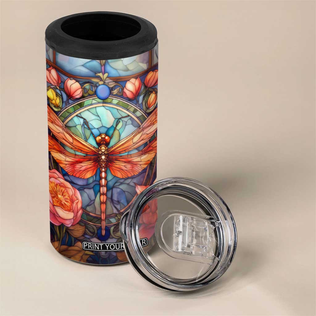 Dragonfly Hyacinth Crystal Mosaic 4 in 1 Can Cooler Tumbler Personalized TS04 Print Your Wear