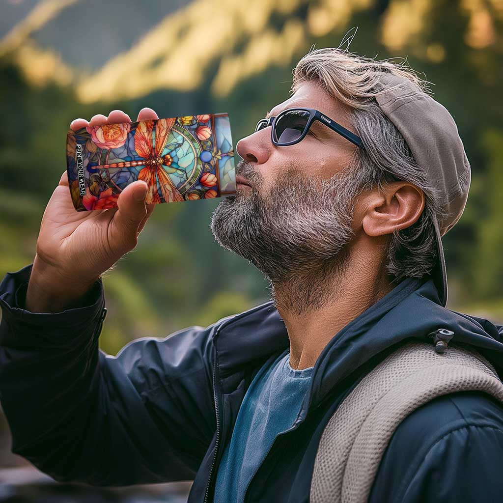 Dragonfly Hyacinth Crystal Mosaic 4 in 1 Can Cooler Tumbler Personalized TS04 Print Your Wear