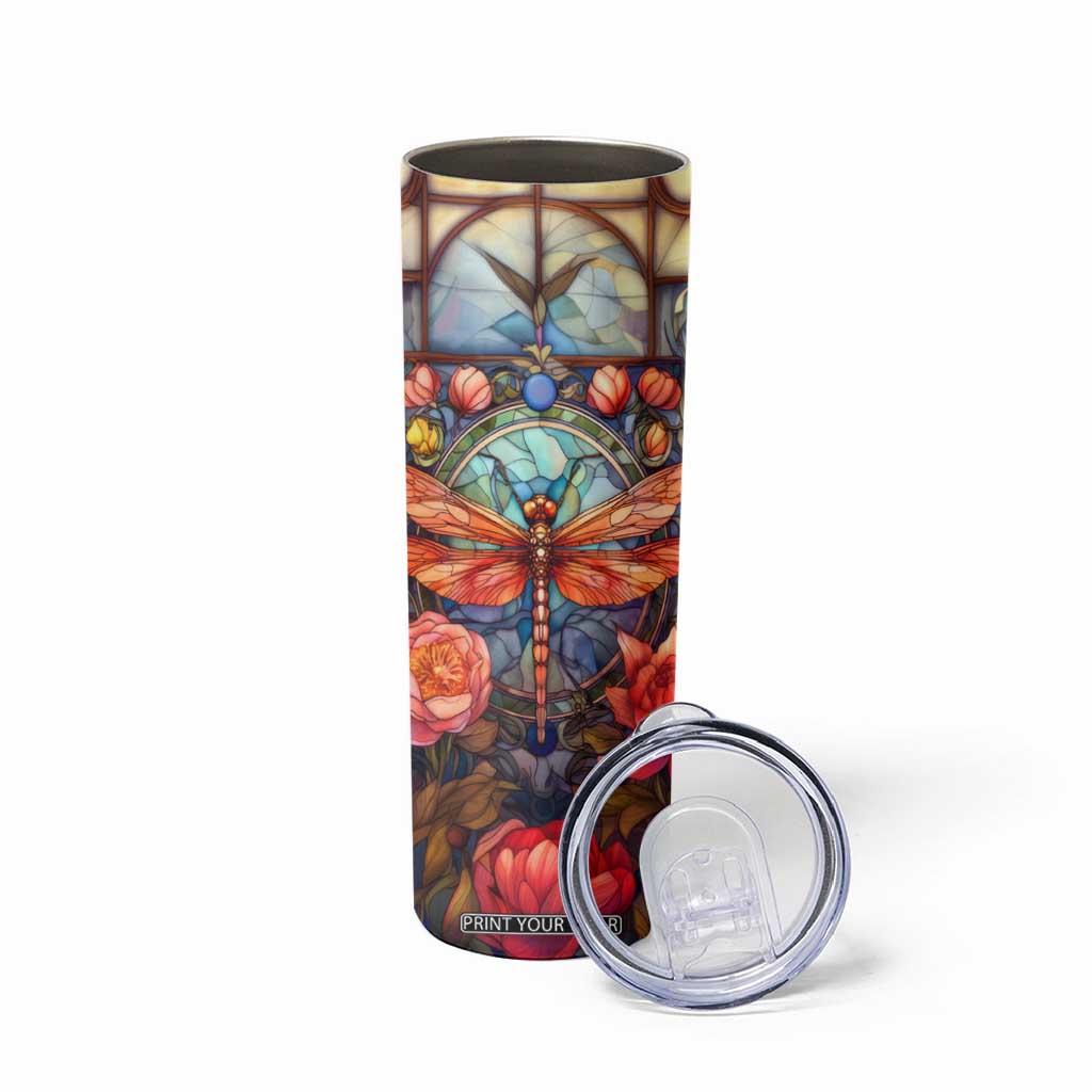 Dragonfly Hyacinth Crystal Mosaic Skinny Tumbler Personalized TS04 Print Your Wear