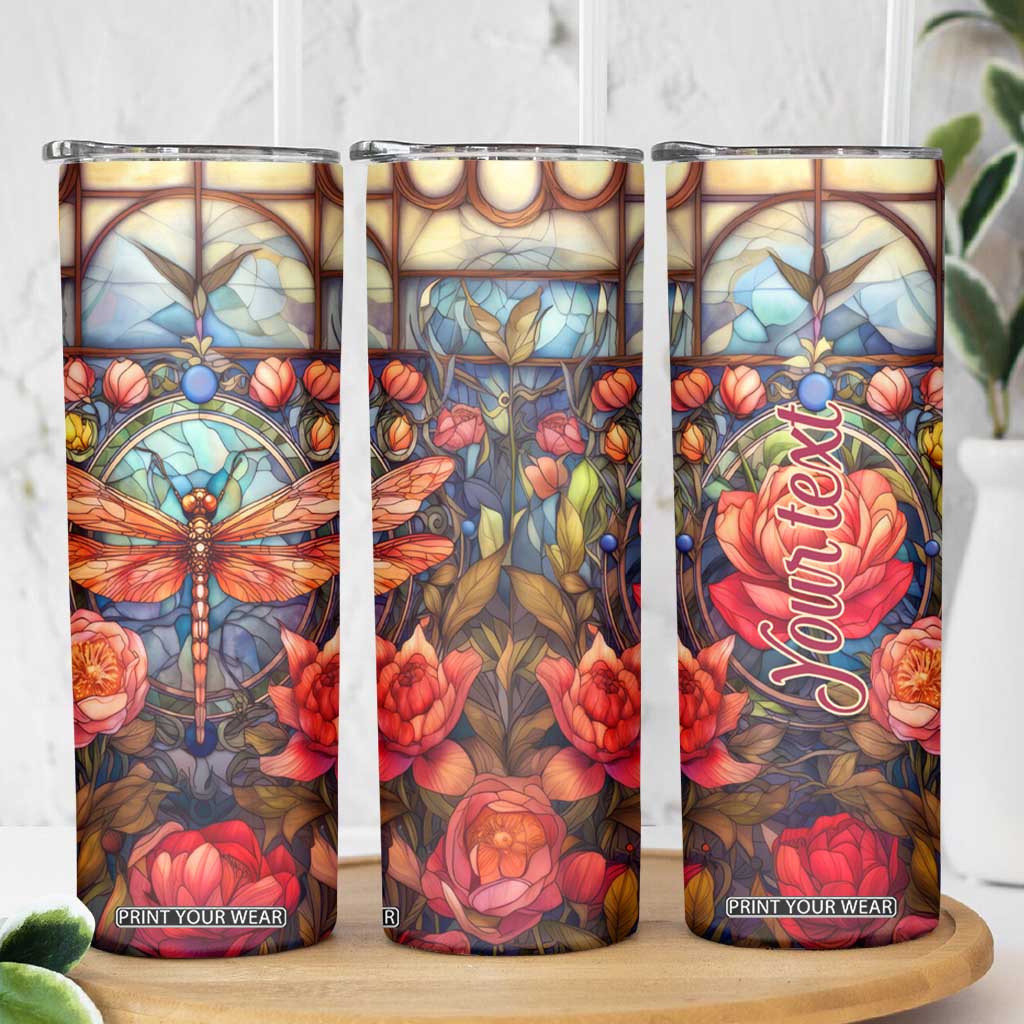 Dragonfly Hyacinth Crystal Mosaic Skinny Tumbler Personalized TS04 Print Your Wear