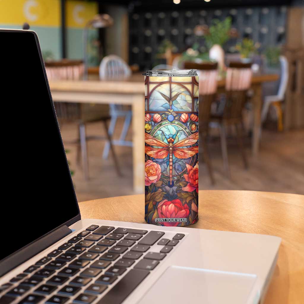 Dragonfly Hyacinth Crystal Mosaic Skinny Tumbler Personalized TS04 Print Your Wear