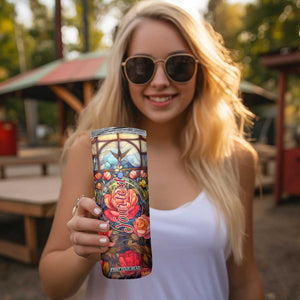 Dragonfly Hyacinth Crystal Mosaic Skinny Tumbler Personalized TS04 Print Your Wear