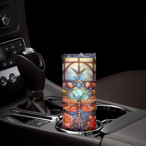 Dragonfly Hyacinth Crystal Mosaic Skinny Tumbler Personalized TS04 Print Your Wear