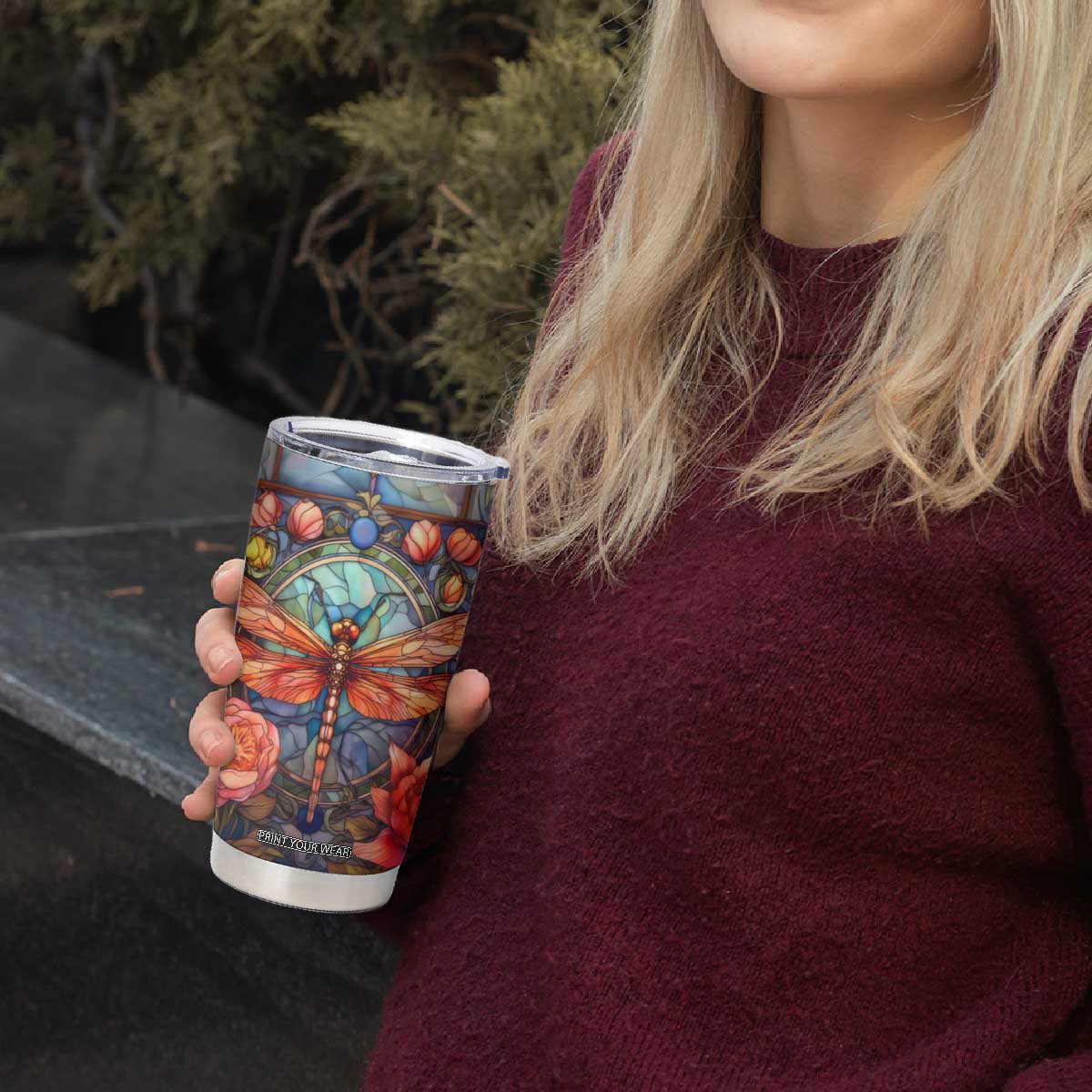 Dragonfly Hyacinth Crystal Mosaic Tumbler Cup Personalized TS04 Print Your Wear