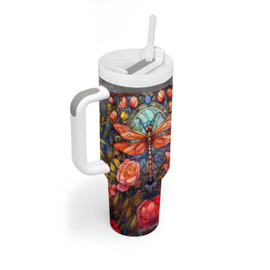 Dragonfly Hyacinth Crystal Mosaic Tumbler With Handle Personalized TS04 Print Your Wear