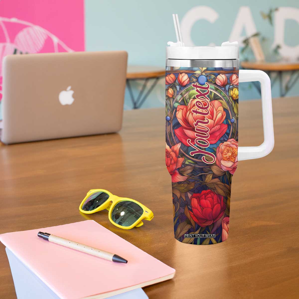 Dragonfly Hyacinth Crystal Mosaic Tumbler With Handle Personalized TS04 Print Your Wear