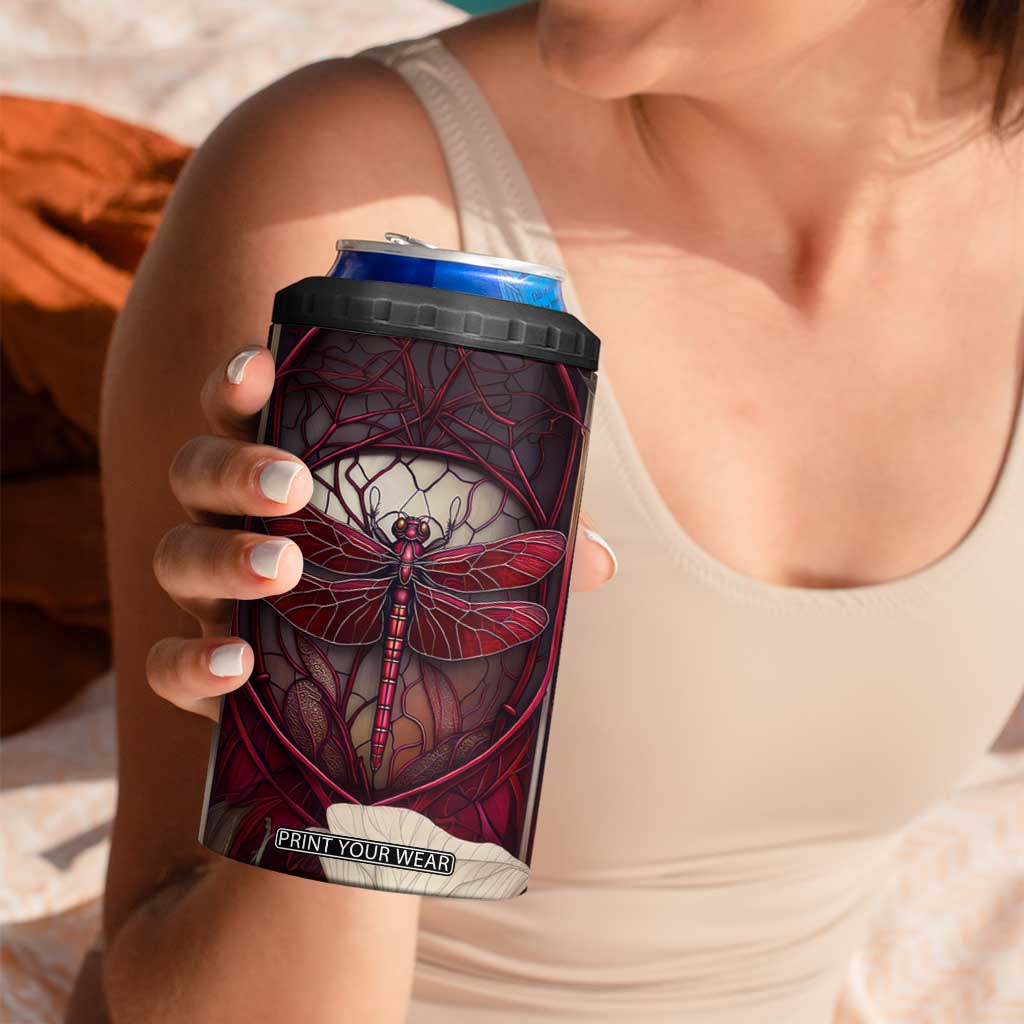 Dragonfly Garnet Crystal Mosaic 4 in 1 Can Cooler Tumbler Personalized TS04 Print Your Wear