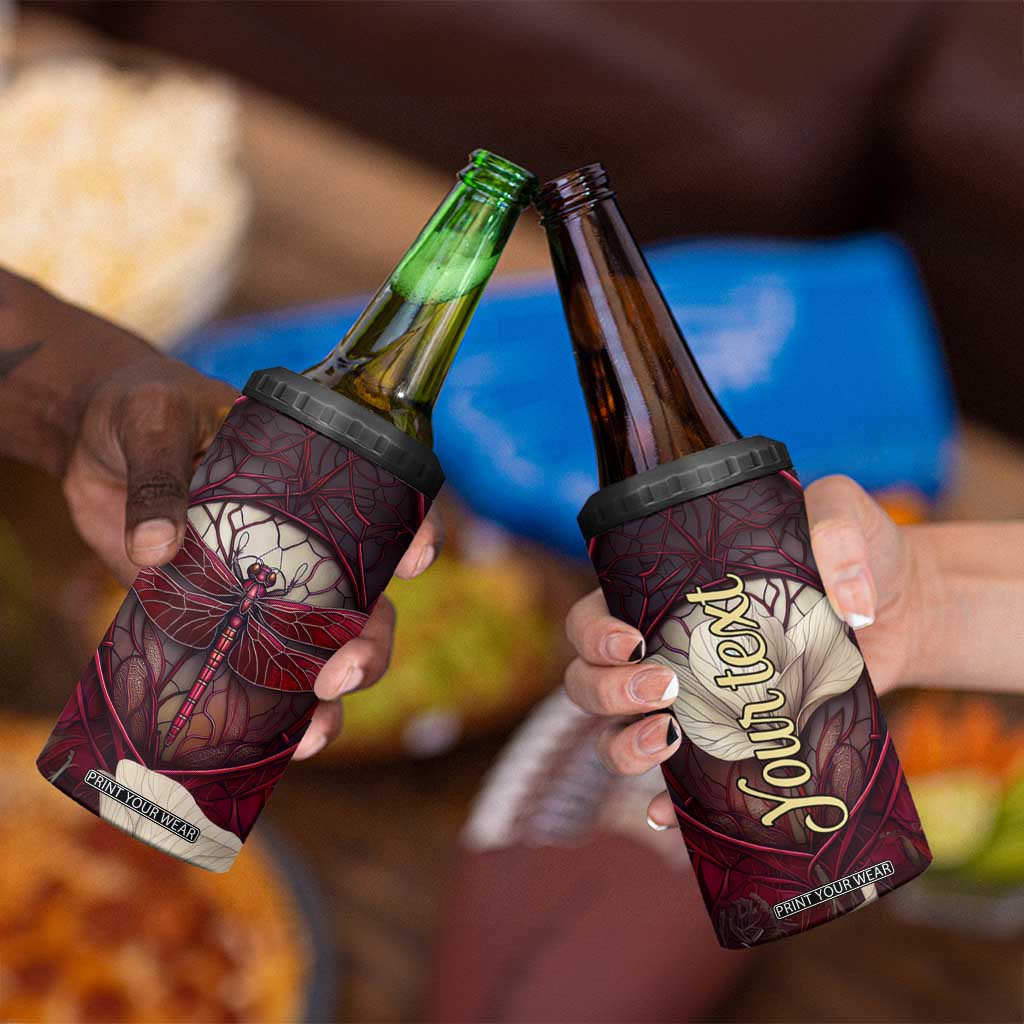 Dragonfly Garnet Crystal Mosaic 4 in 1 Can Cooler Tumbler Personalized TS04 Print Your Wear