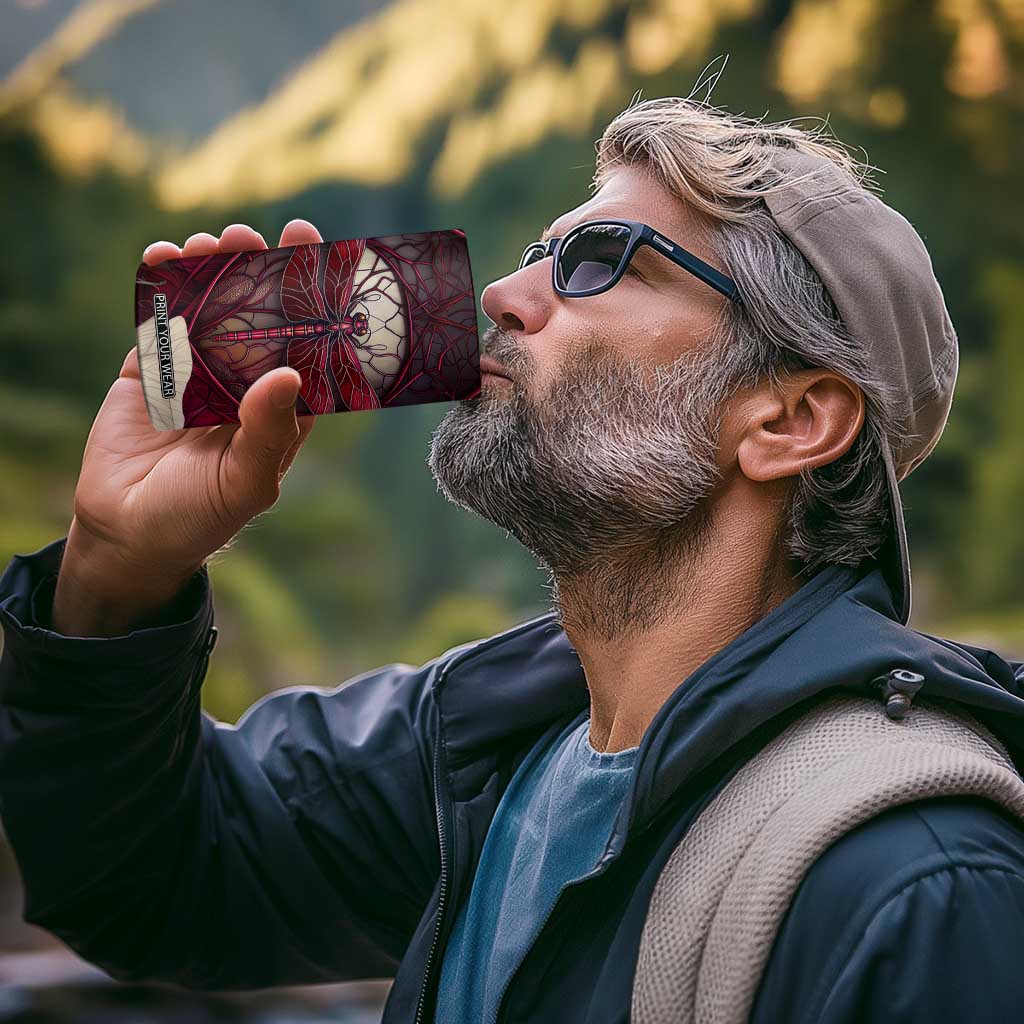 Dragonfly Garnet Crystal Mosaic 4 in 1 Can Cooler Tumbler Personalized TS04 Print Your Wear