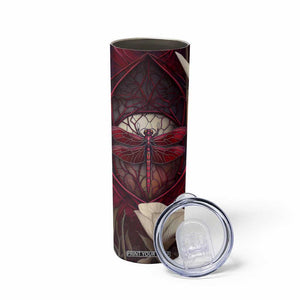 Dragonfly Garnet Crystal Mosaic Skinny Tumbler Personalized TS04 Print Your Wear