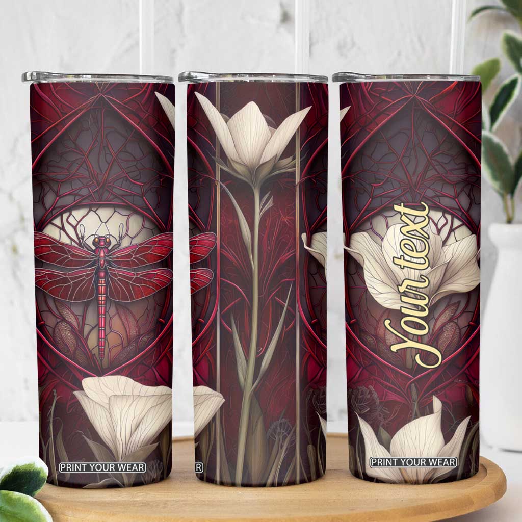Dragonfly Garnet Crystal Mosaic Skinny Tumbler Personalized TS04 Print Your Wear
