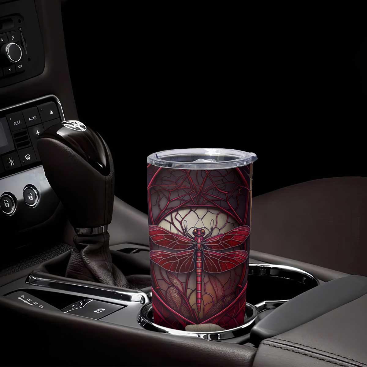 Dragonfly Garnet Crystal Mosaic Tumbler Cup Personalized TS04 Print Your Wear