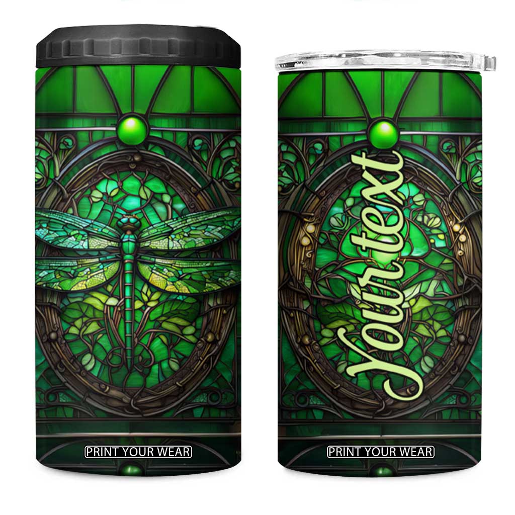 Dragonfly Emerald Crystal Mosaic 4 in 1 Can Cooler Tumbler Personalized TS04 One Size: 16 oz Multicolor Print Your Wear