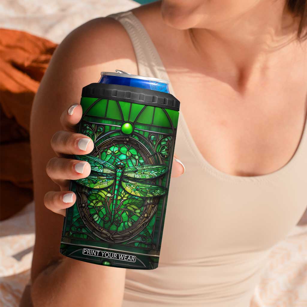 Dragonfly Emerald Crystal Mosaic 4 in 1 Can Cooler Tumbler Personalized TS04 Print Your Wear