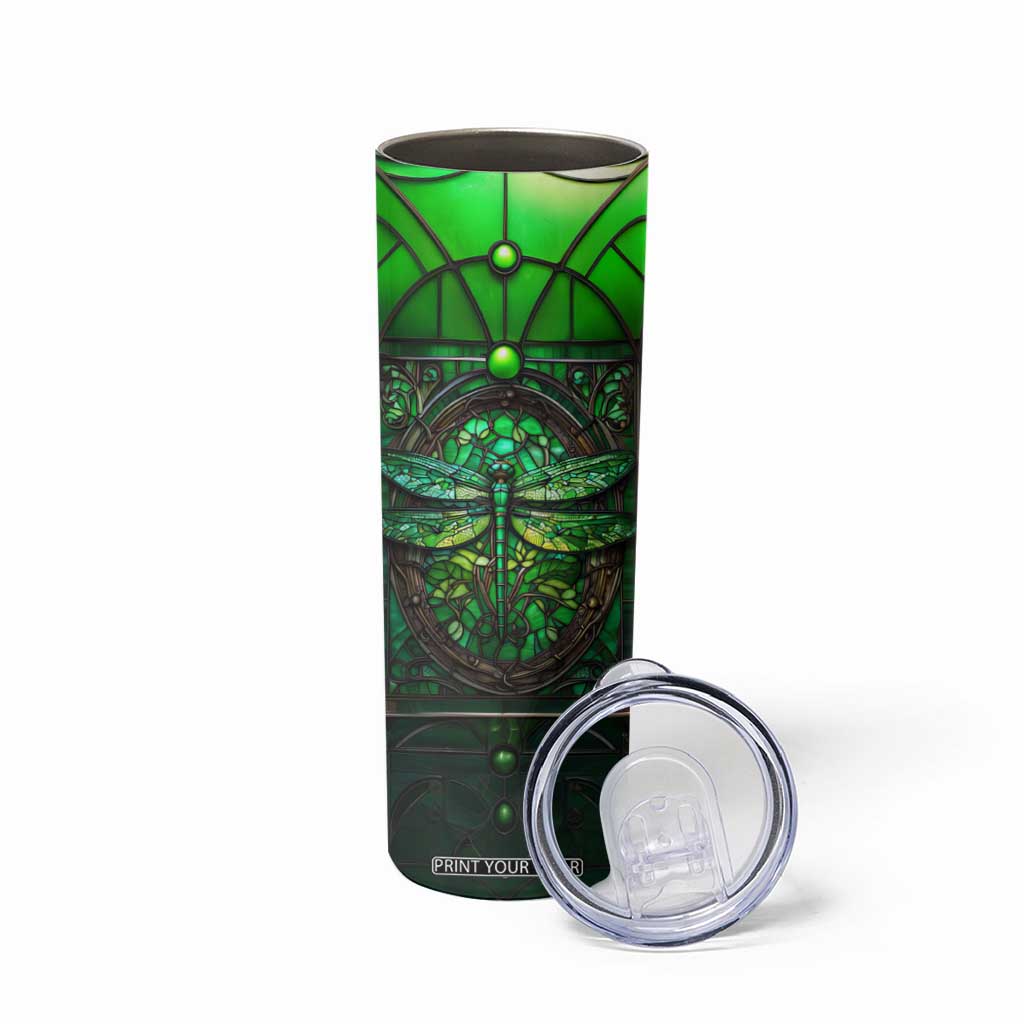 Dragonfly Emerald Crystal Mosaic Skinny Tumbler Personalized TS04 Print Your Wear