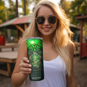 Dragonfly Emerald Crystal Mosaic Skinny Tumbler Personalized TS04 Print Your Wear