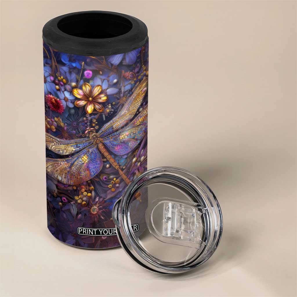 Dragonfly Crystal 4 in 1 Can Cooler Tumbler Personalized TS04 Print Your Wear