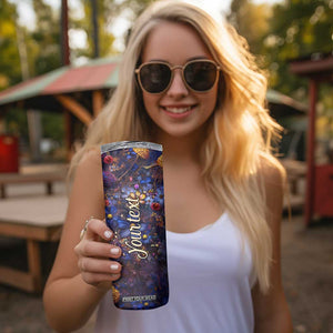Dragonfly Crystal Skinny Tumbler Personalized TS04 Print Your Wear