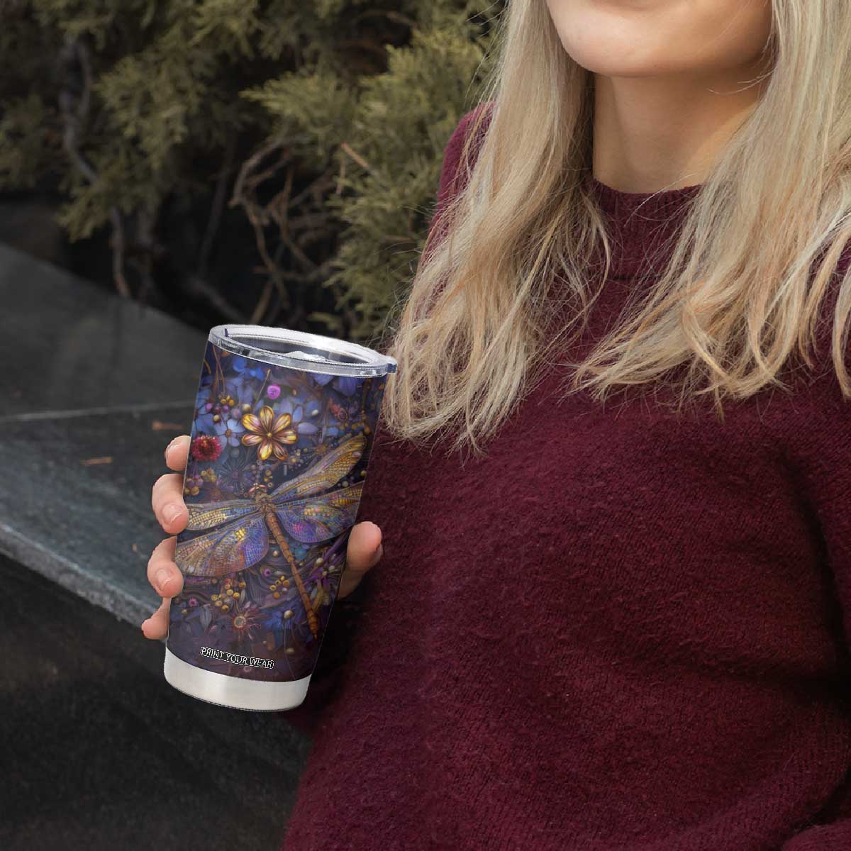Dragonfly Crystal Tumbler Cup Personalized TS04 Print Your Wear