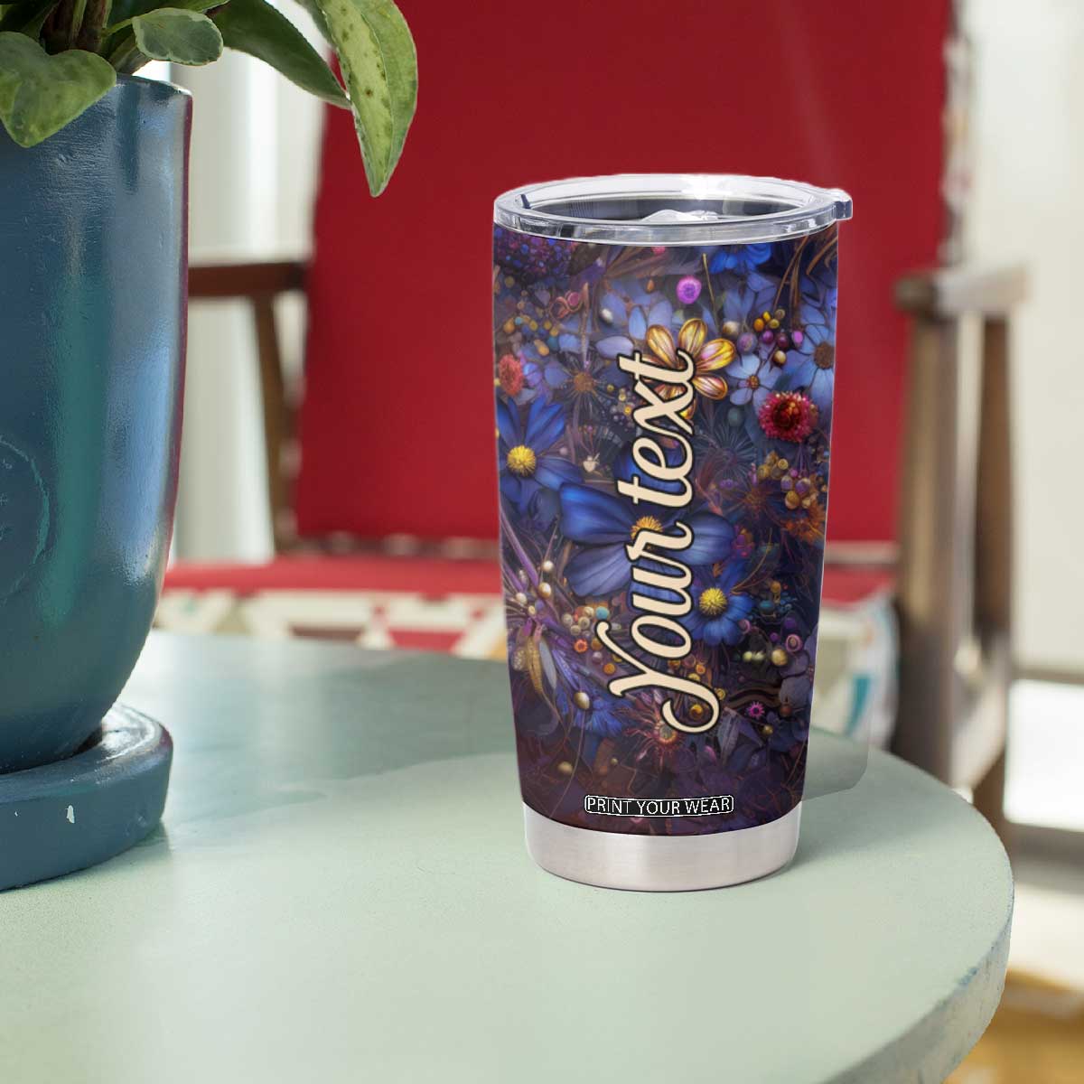 Dragonfly Crystal Tumbler Cup Personalized TS04 Print Your Wear