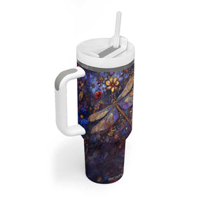 Dragonfly Crystal Tumbler With Handle Personalized TS04 Print Your Wear
