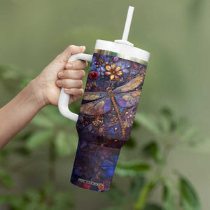 Dragonfly Crystal Tumbler With Handle Personalized TS04 Print Your Wear