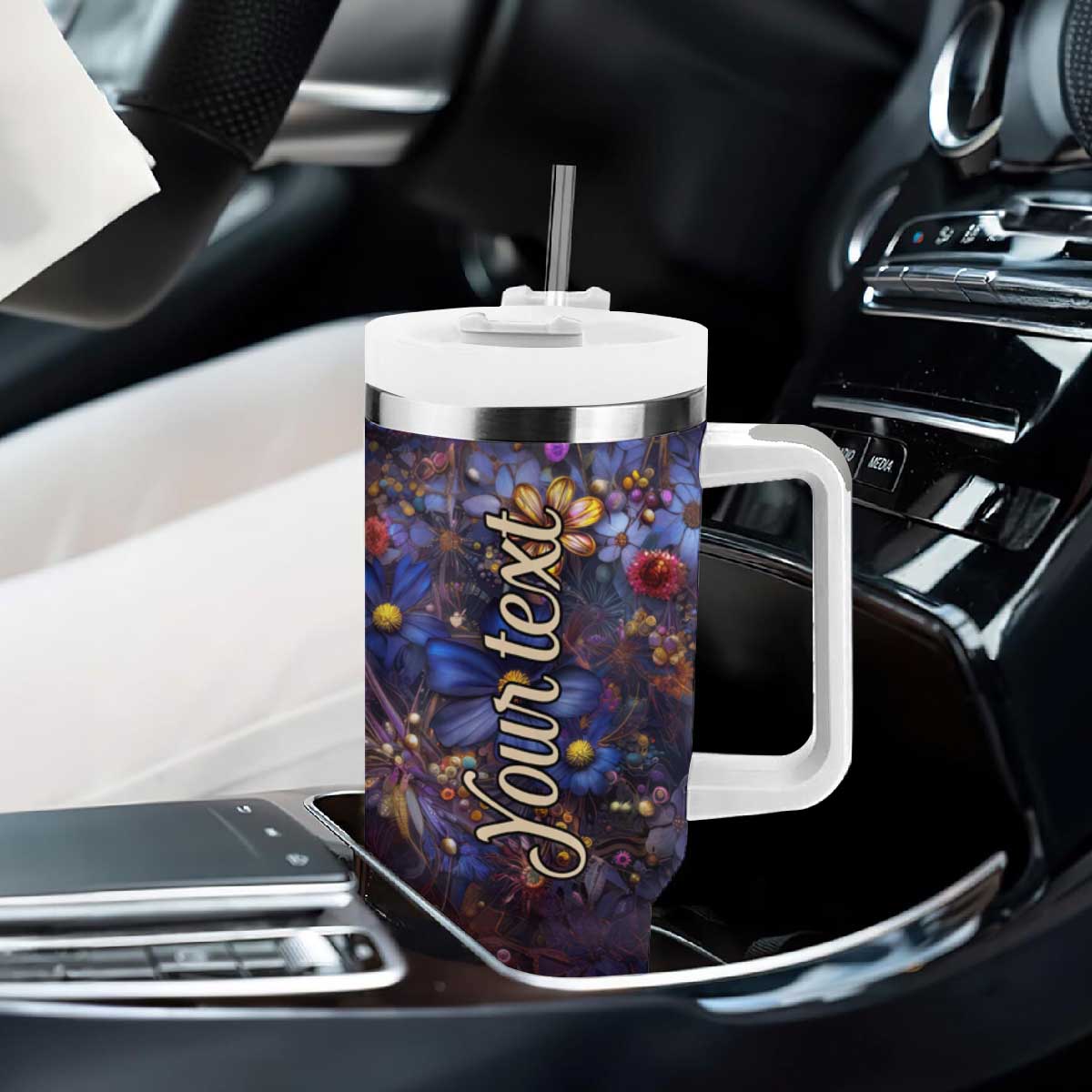 Dragonfly Crystal Tumbler With Handle Personalized TS04 Print Your Wear