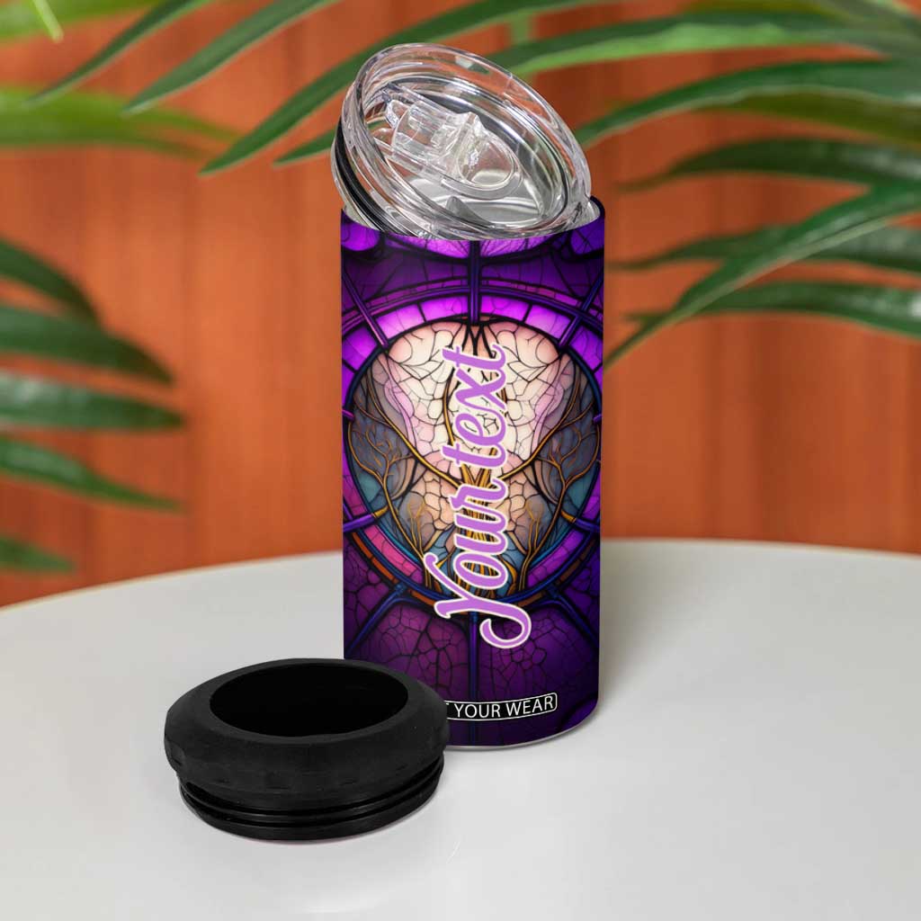 Dragonfly Colorful Glass Stained 4 in 1 Can Cooler Tumbler Personalized TS04 Print Your Wear
