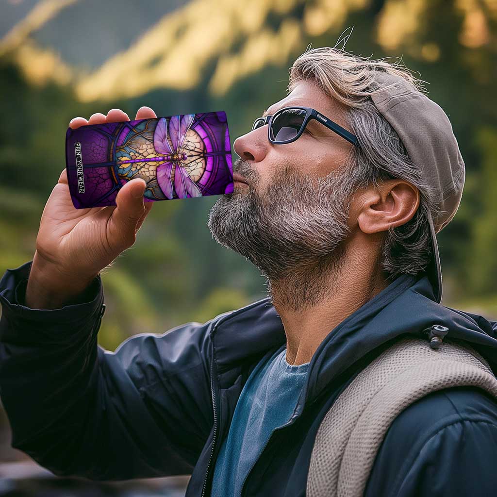 Dragonfly Colorful Glass Stained 4 in 1 Can Cooler Tumbler Personalized TS04 Print Your Wear