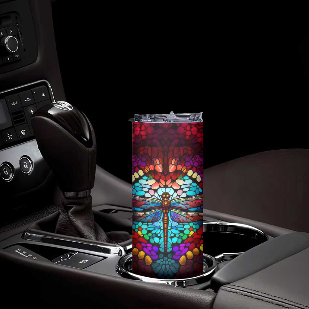 Dragonfly Colorful Crystal Mosaic Skinny Tumbler Personalized TS04 Print Your Wear