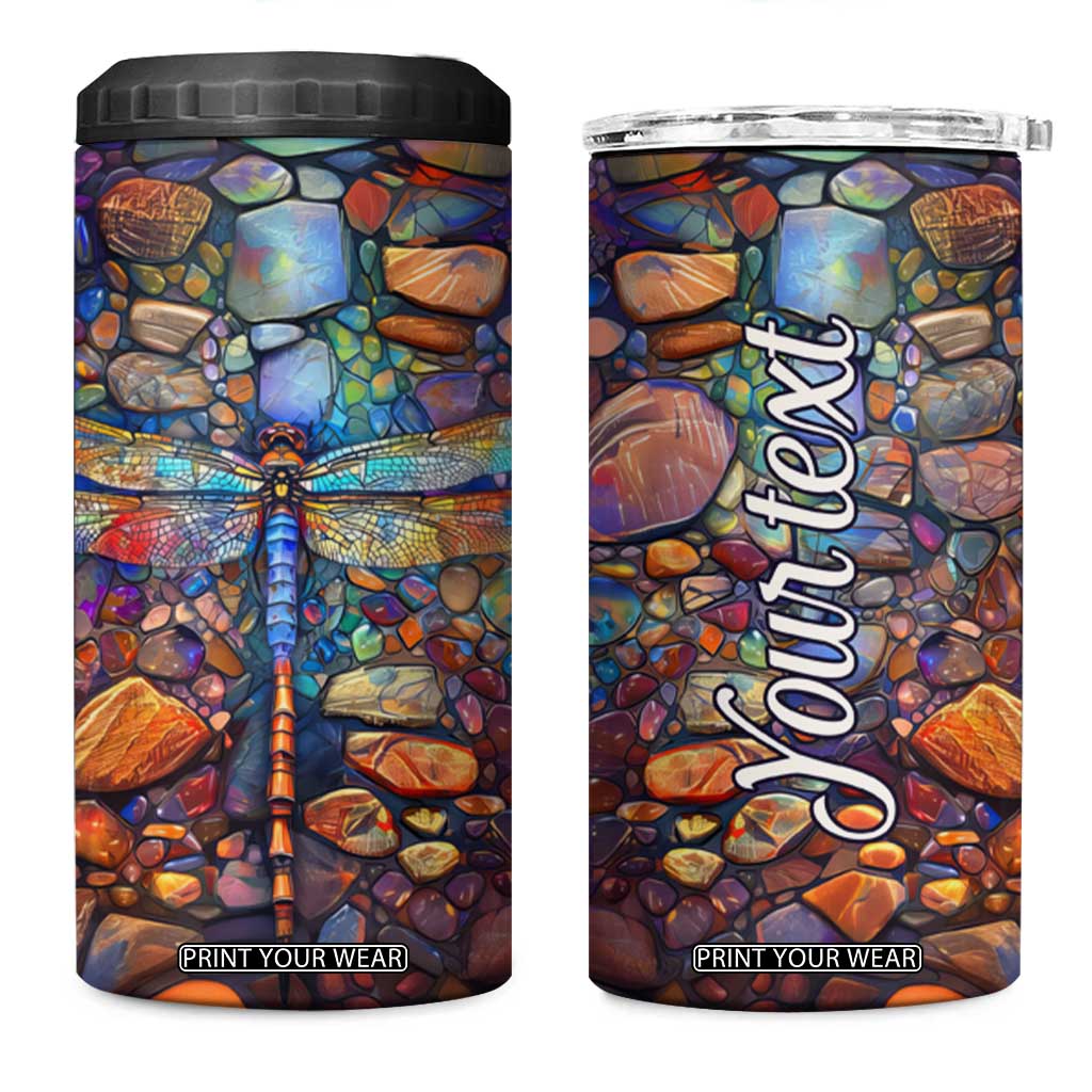 Dragonfly Abstract Art 4 in 1 Can Cooler Tumbler Personalized TS04 One Size: 16 oz Multicolor Print Your Wear
