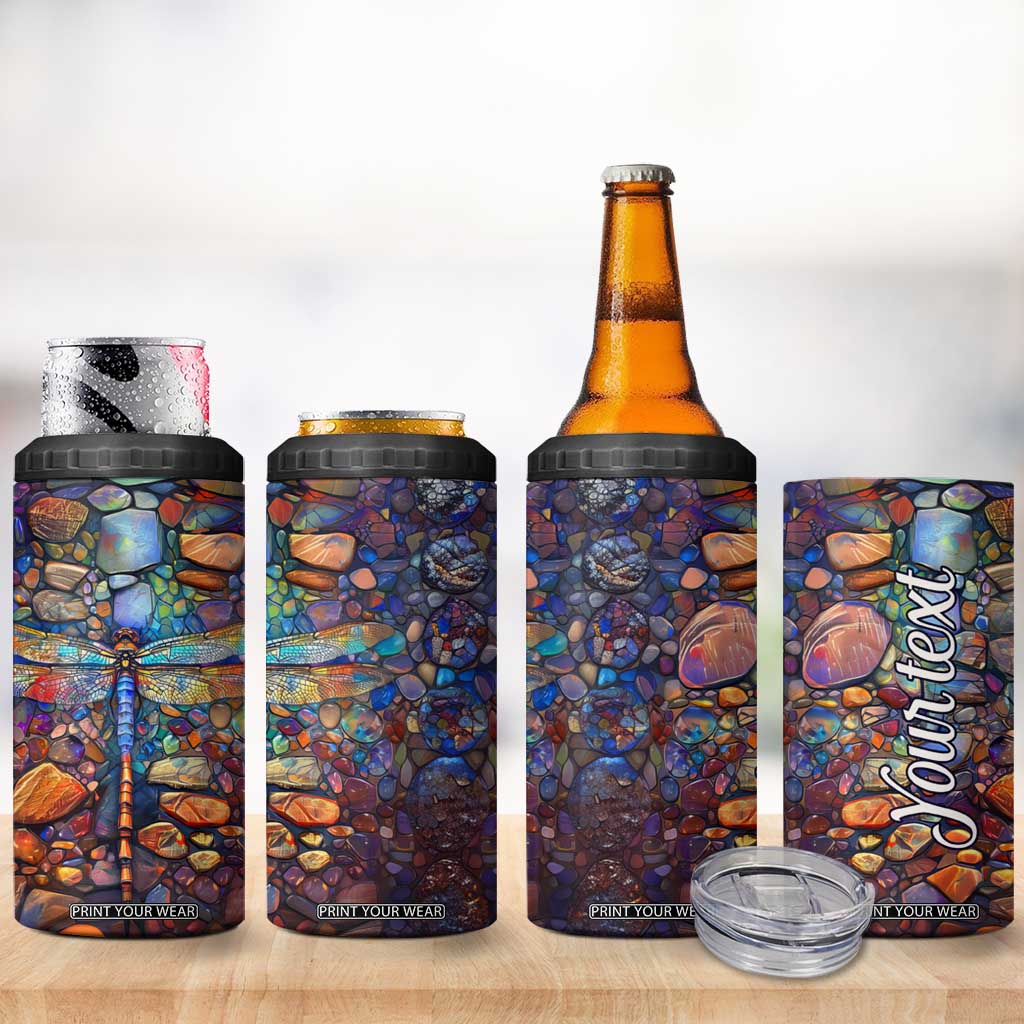 Dragonfly Abstract Art 4 in 1 Can Cooler Tumbler Personalized TS04 Print Your Wear