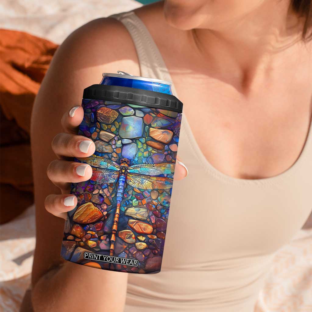Dragonfly Abstract Art 4 in 1 Can Cooler Tumbler Personalized TS04 Print Your Wear
