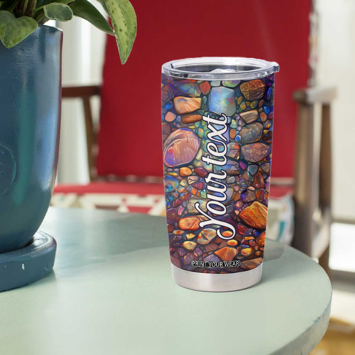 Dragonfly Abstract Art Tumbler Cup Personalized TS04 Print Your Wear