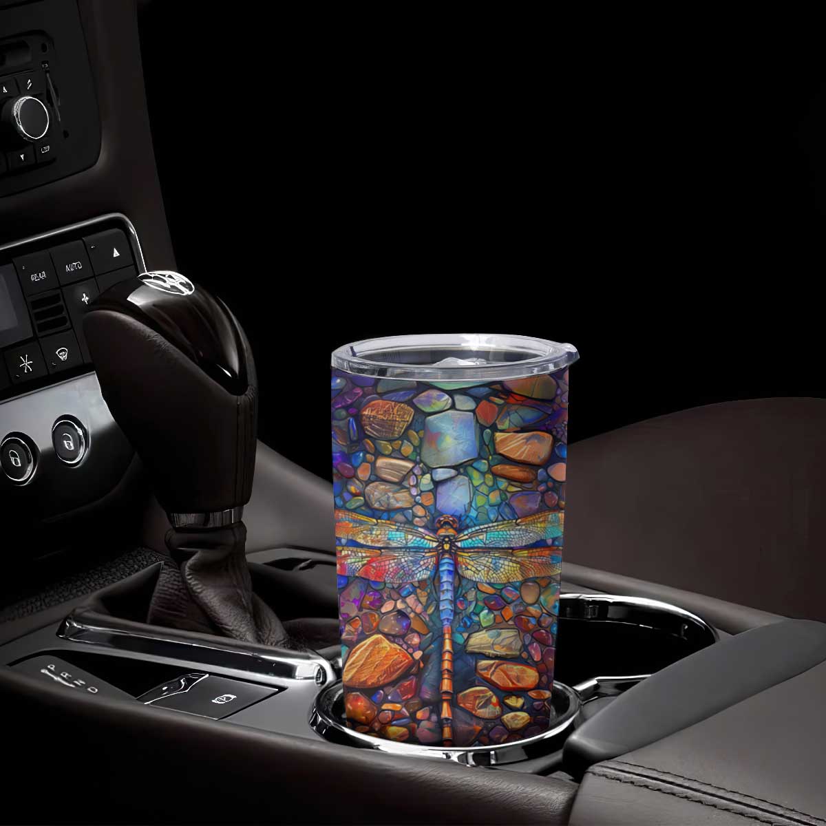 Dragonfly Abstract Art Tumbler Cup Personalized TS04 Print Your Wear