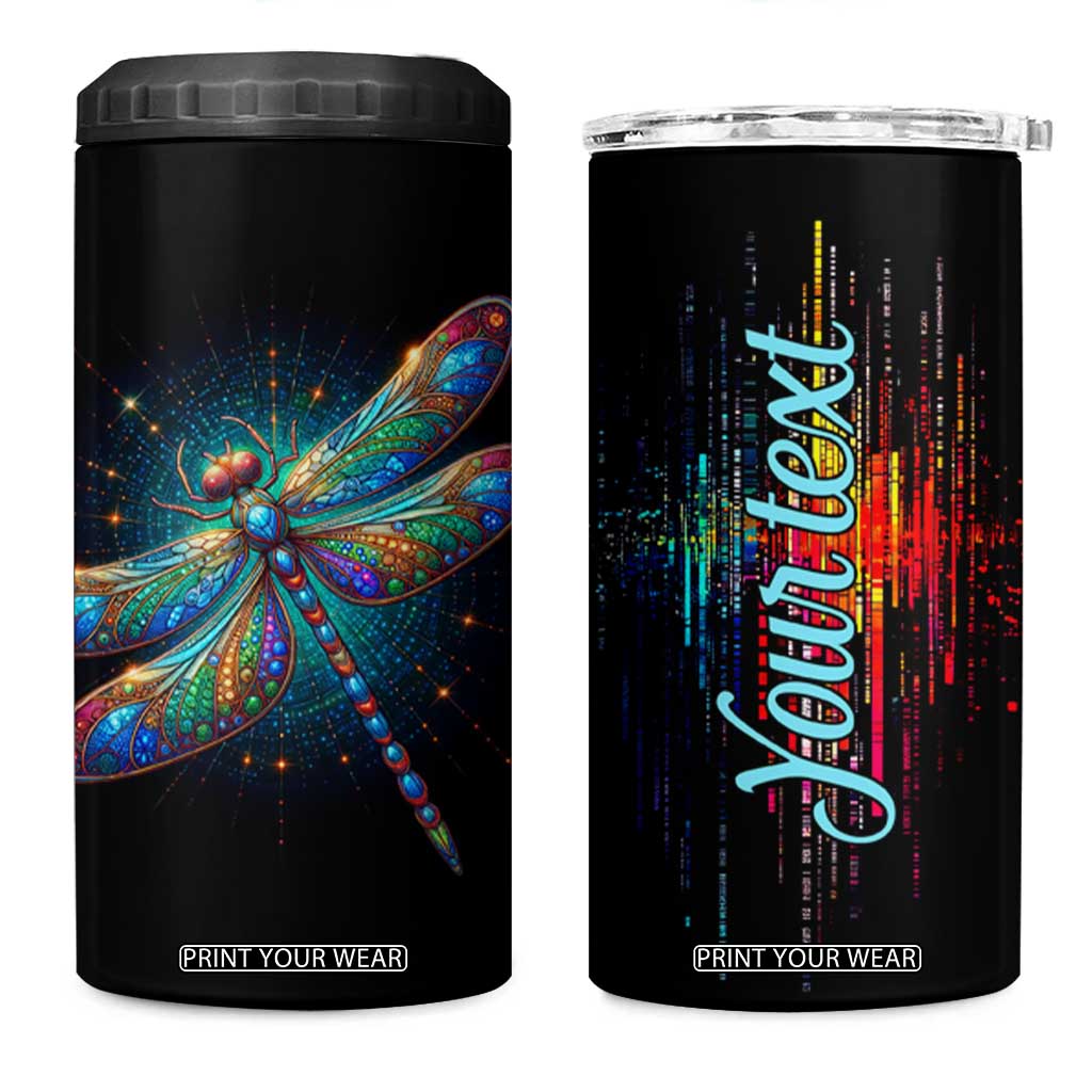 Colorful Dragonfly Crystal 4 in 1 Can Cooler Tumbler Personalized TS04 One Size: 16 oz Multicolor Print Your Wear