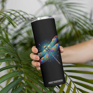 Colorful Dragonfly Crystal Skinny Tumbler Personalized TS04 Print Your Wear