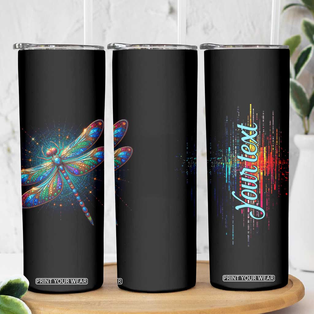 Colorful Dragonfly Crystal Skinny Tumbler Personalized TS04 Print Your Wear