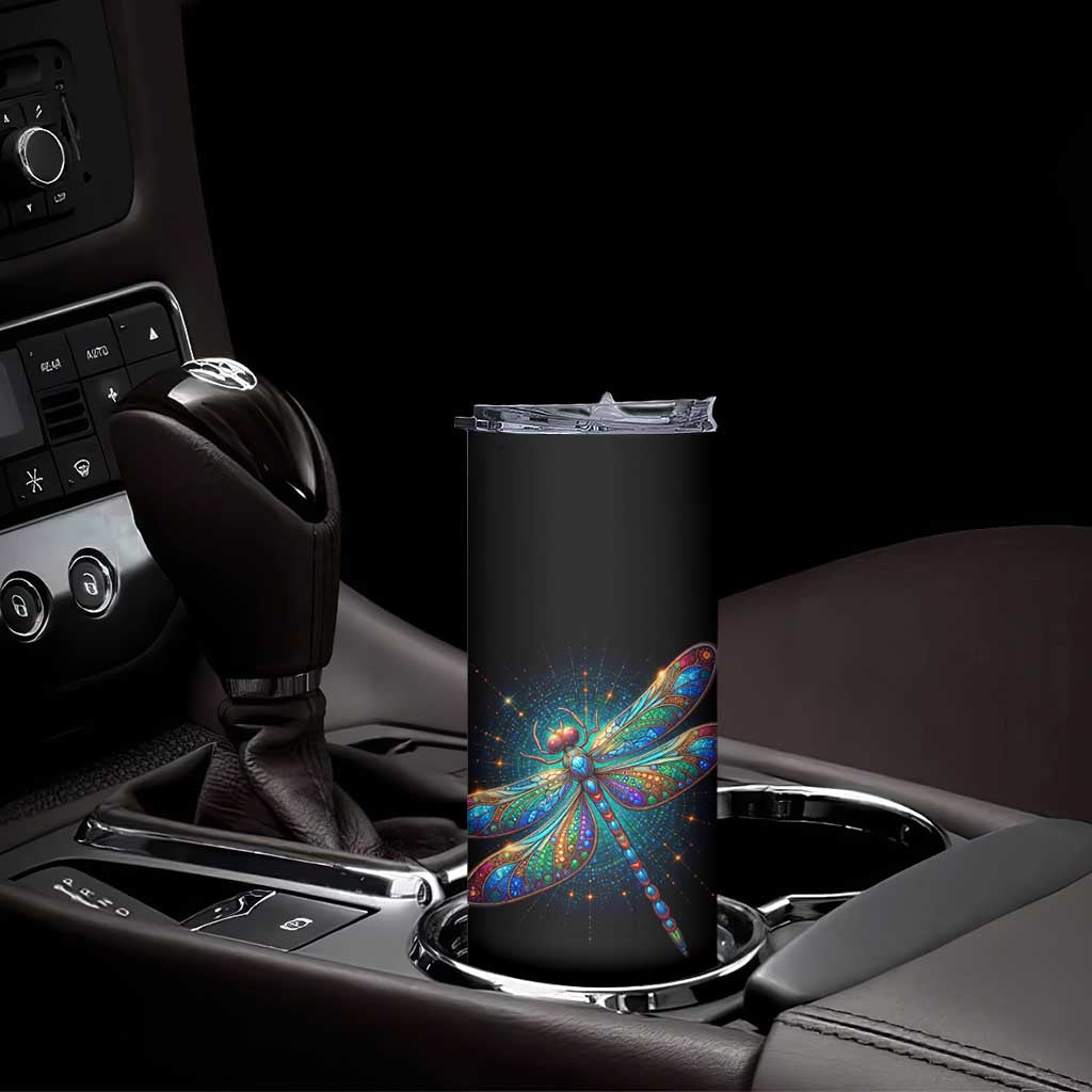 Colorful Dragonfly Crystal Skinny Tumbler Personalized TS04 Print Your Wear
